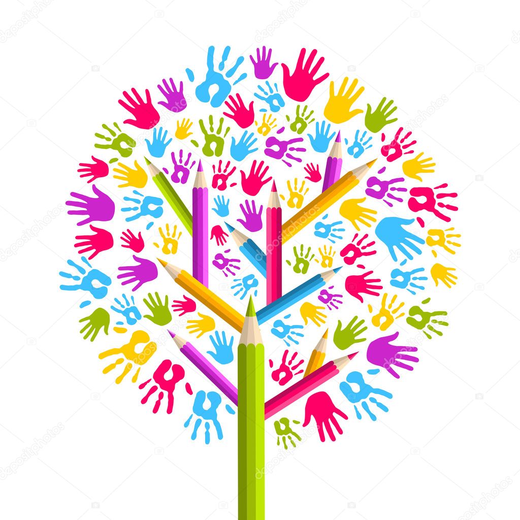 Diversity education Tree hands