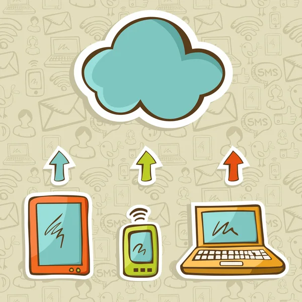 Cloud computing concept diagram — Stockvector