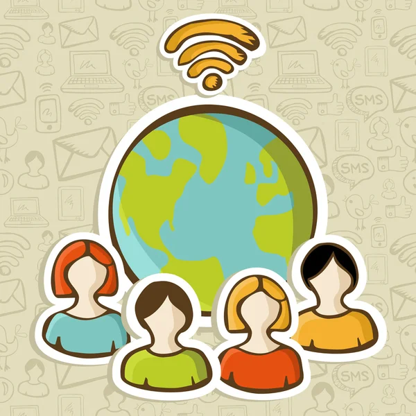 Diversidad de Internet conexión global — Archivo Imágenes Vectoriales