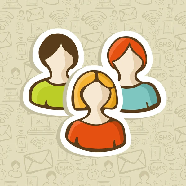 Social user group profile icons — Stock Vector