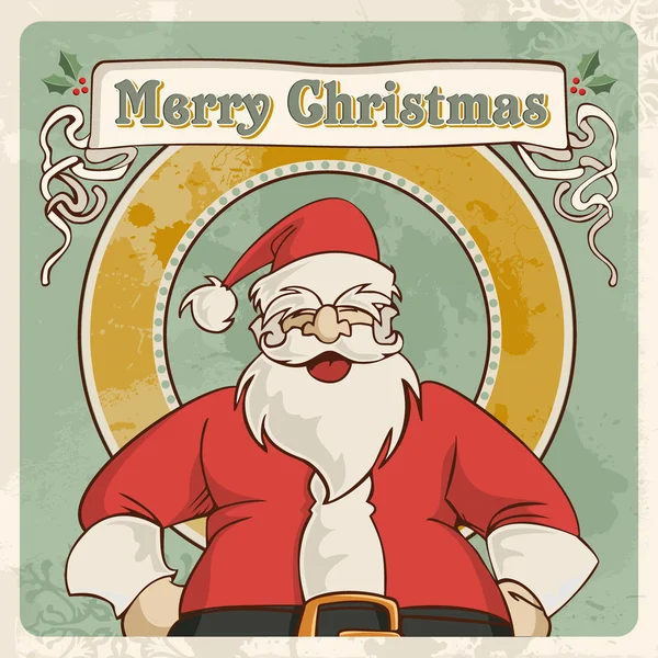 Merry christmas vintage postcard — Stock Vector