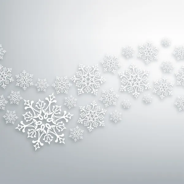 Vit jul snöflingor mönster — Stock vektor