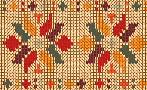 Retro floral tricotado fundo padrão — Vetor de Stock