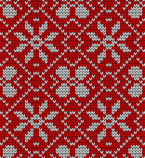 Vintage Christmas knitted pattern — Stock Vector