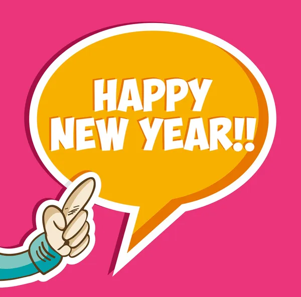 Happy new year sticker bubble — Stock Vector