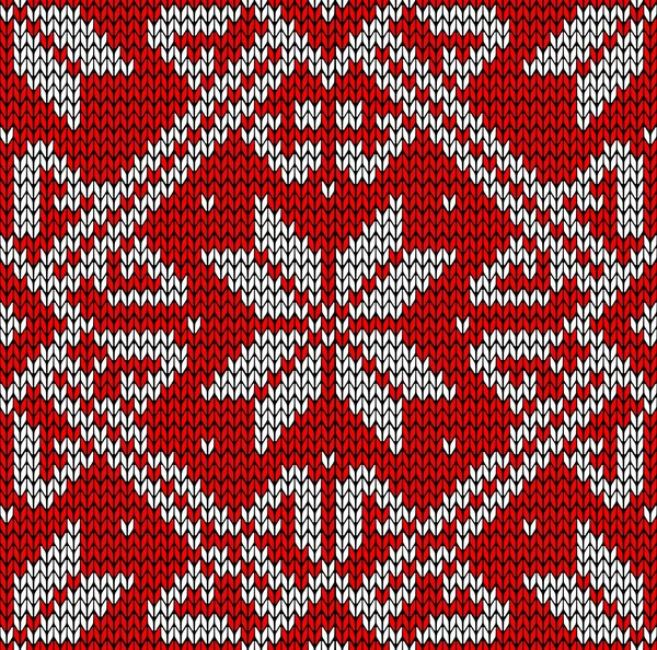 Christmas knittng pattern — Stock Vector