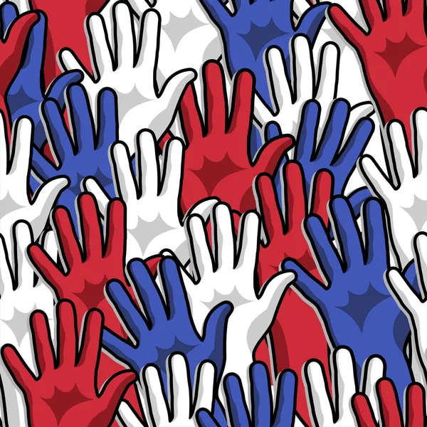 Демократія голосування руки вгору шаблон — стоковий вектор