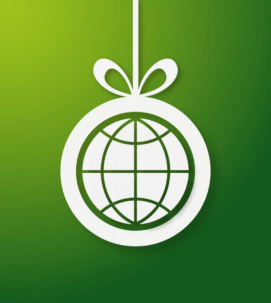 Boule de Noël monde vert — Image vectorielle