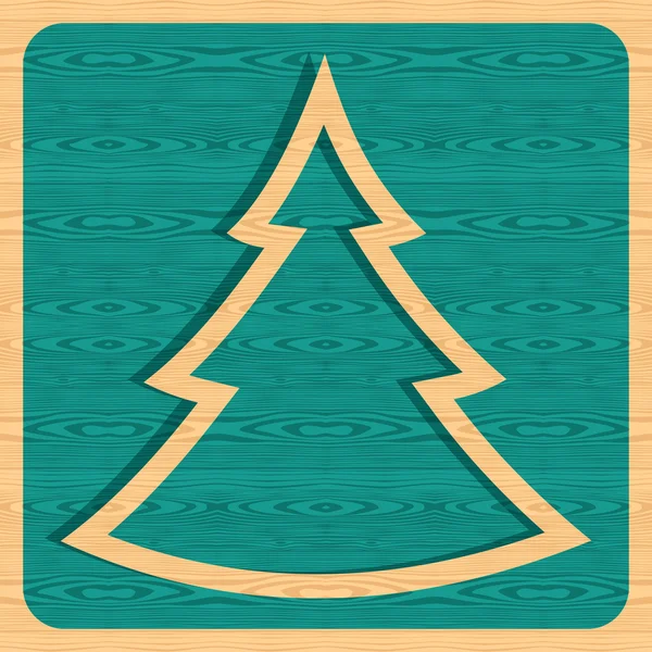 Árvore de Natal de madeira retro — Vetor de Stock