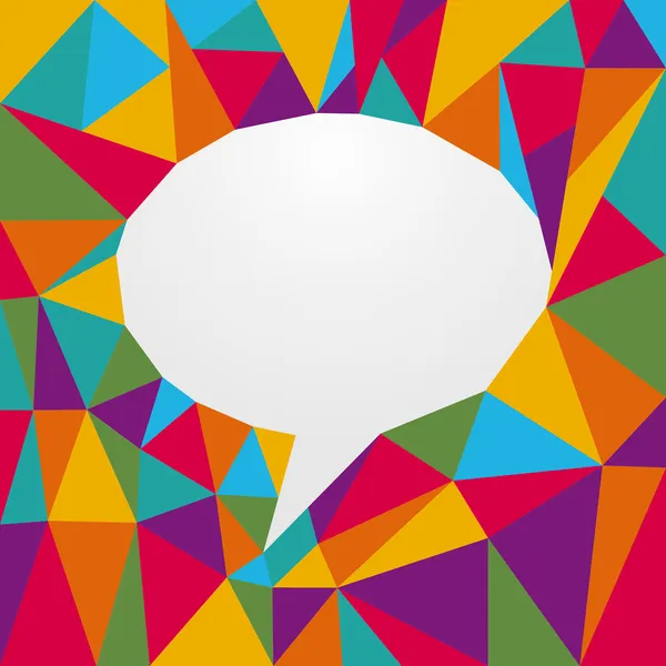 Multicolored origami speech bubble — Stock Vector