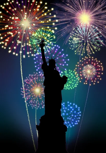 Πυροτεχνήματα Νέα Υόρκη Ευτυχισμένο το νέο έτος — Φωτογραφία Αρχείου