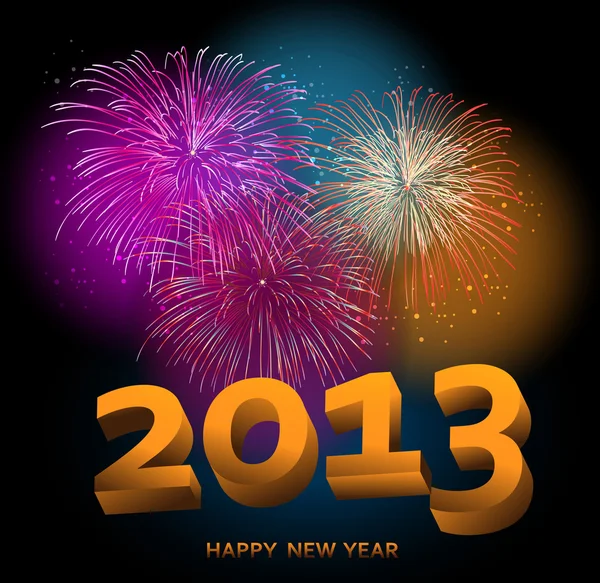 Happy New Year 2013 fireworks — Stock Vector