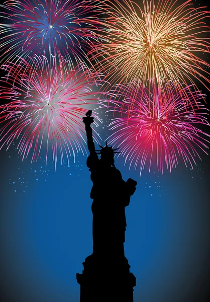 Ευτυχισμένο το νέο έτος πυροτεχνήματα στις ΗΠΑ — Διανυσματικό Αρχείο