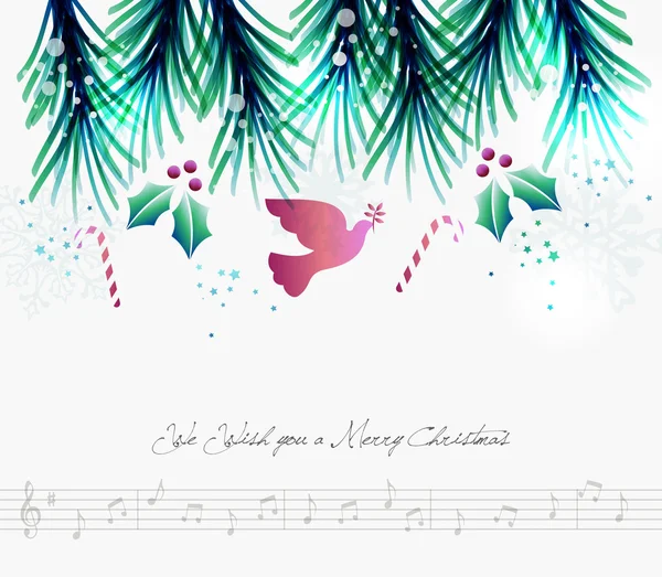 Frohe Weihnachten zeitgenössische musikalische Karte — Stockvektor