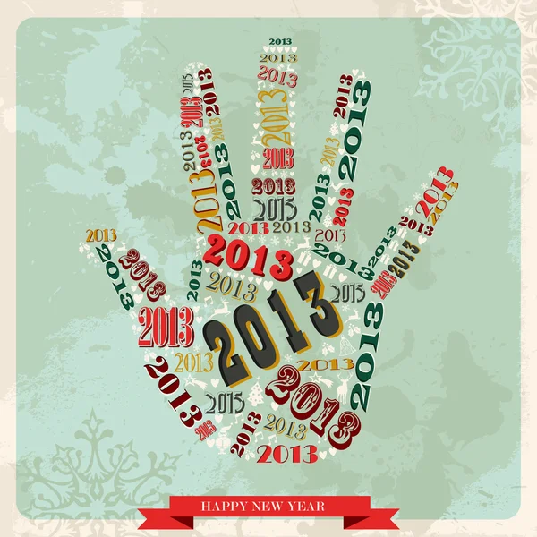 Vintage Happy New year 2013 hand — Stock Vector