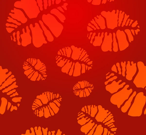 Rouge à lèvres Kiss forme imprimé motif sans couture — Image vectorielle