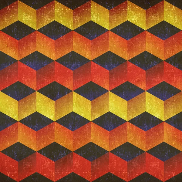 Vintage patrón de cubo abstracto colorido —  Fotos de Stock