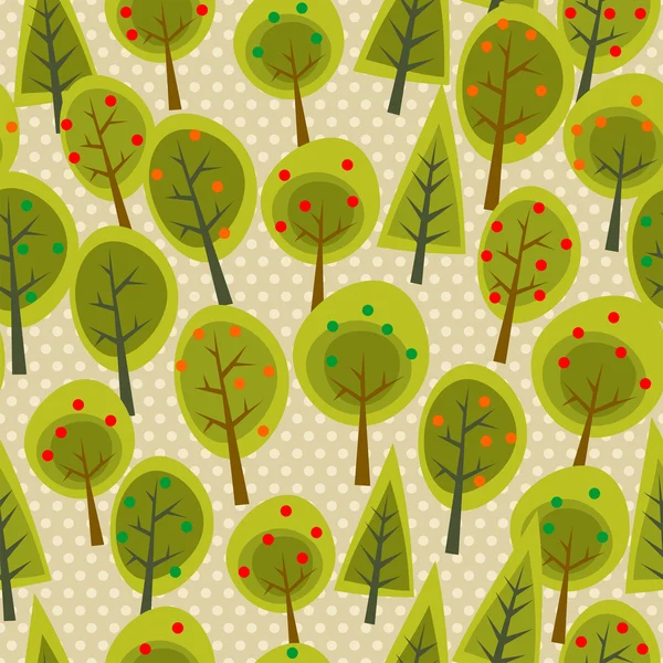 Mignon forêt de motifs sans couture — Image vectorielle