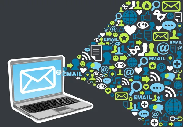 e-posta pazarlama simgesi splash kavramı