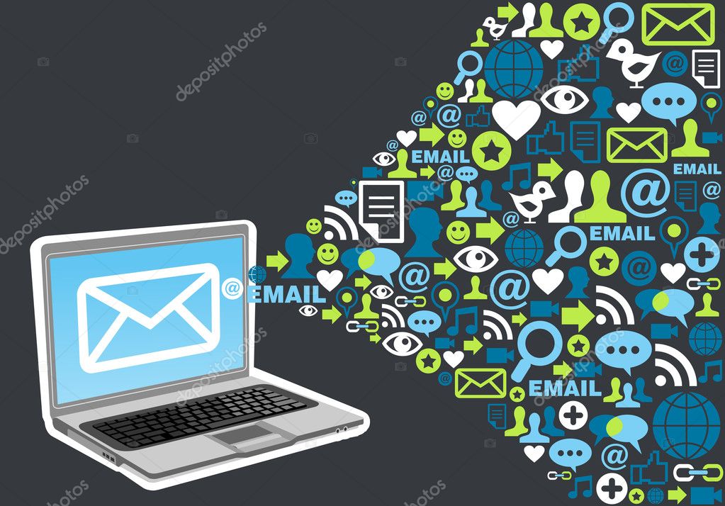 Email marketing icon splash concept Stock Vector Image by ©cienpies