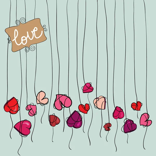 Valentine coeur fleurs fond — Image vectorielle