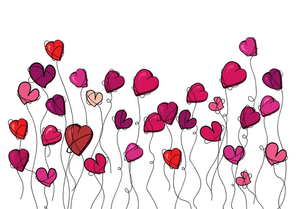 San Valentín flores amor corazón — Vector de stock