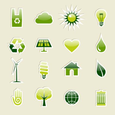 yeşil çevre Icons set