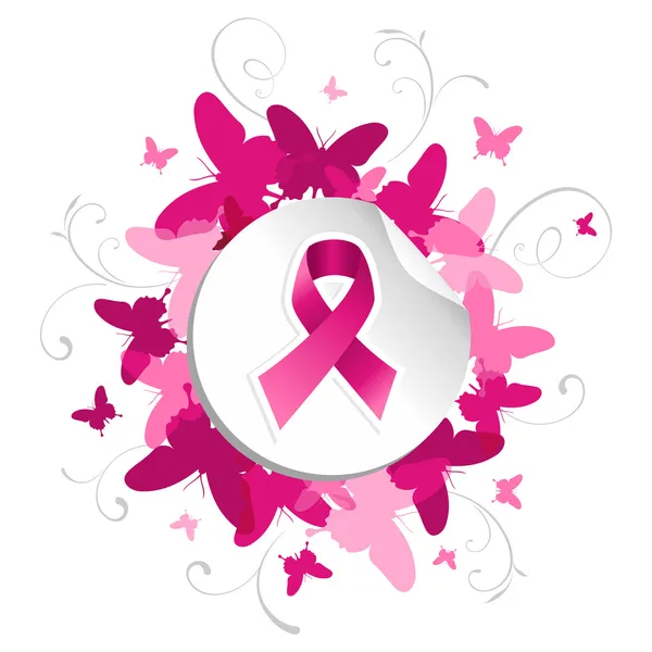 Butterfly breast cancer awareness — Stock Vector