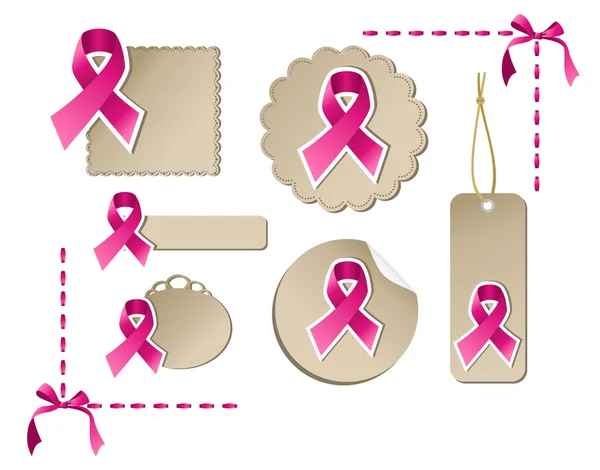 Breast cancer awareness set — Stock Vector