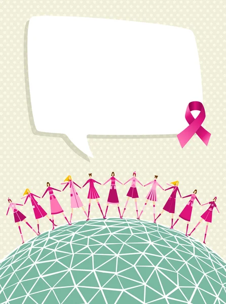 Globe breast cancer awareness — Stock Vector