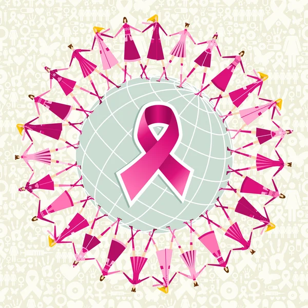 Global breast cancer awareness — Stock Vector