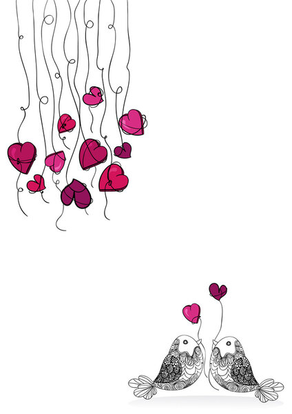 Валентина любовь птиц изолированы
