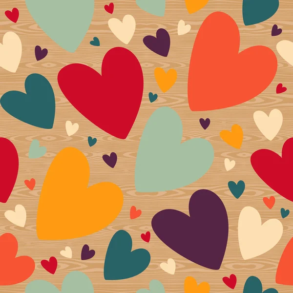 Valentine motif coeur en bois — Image vectorielle