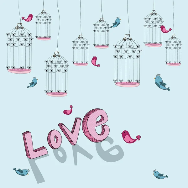 Valentine frei Vogel Liebe Hintergrund — Stockvektor