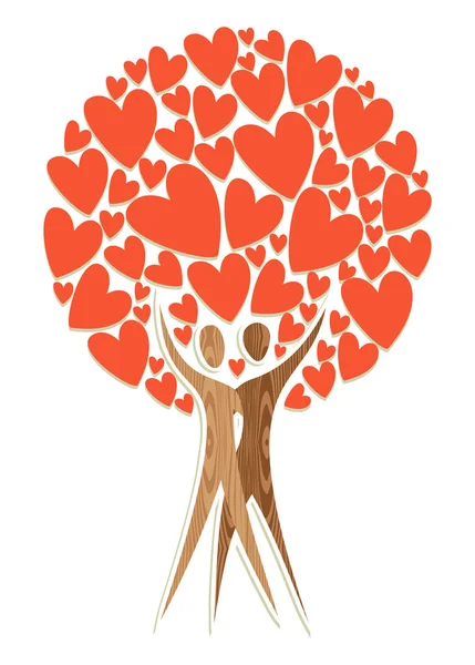 Pareja árbol del amor — Archivo Imágenes Vectoriales