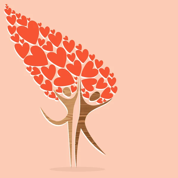 Mångfald träd av kärlek — Stock vektor