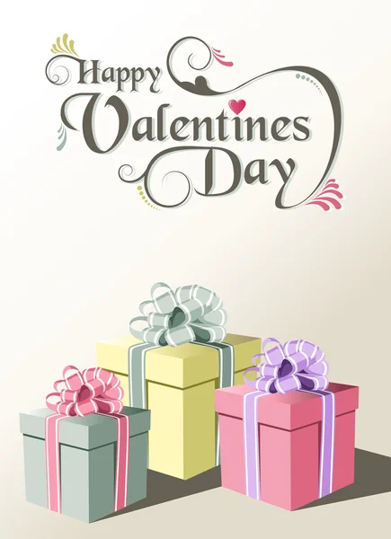 Tarjeta de felicitación regalo San Valentín — Vector de stock