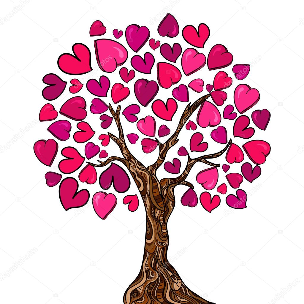 Love concept tree card