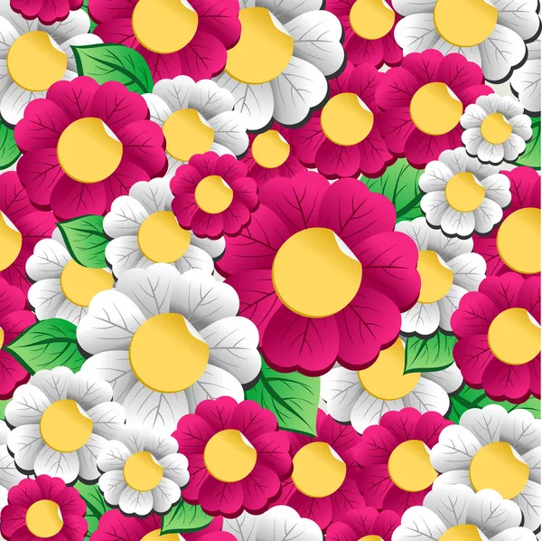 Printemps motif de fleurs vibrantes — Image vectorielle