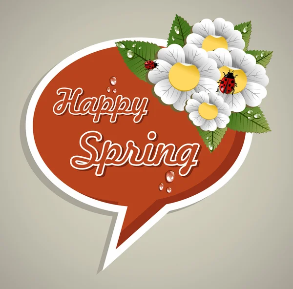 Щаслива весна мовна бульбашка — стоковий вектор