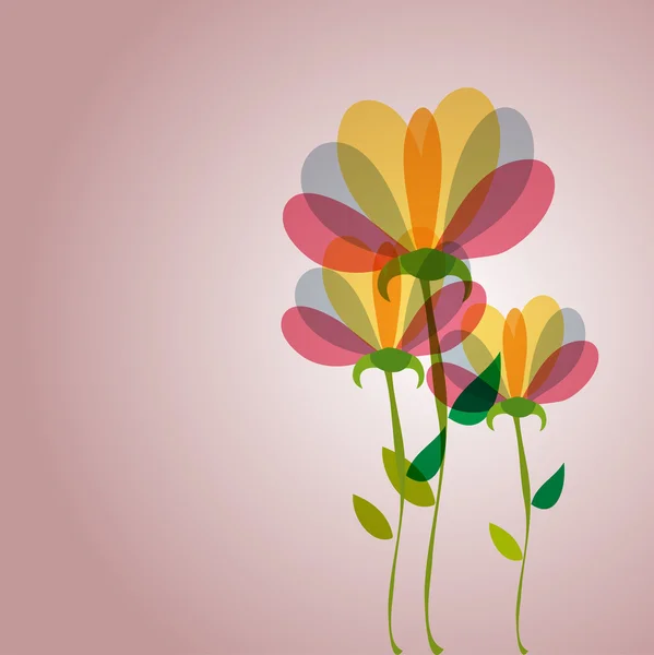 Şirin şeffaflık çiçekler — Stok Vektör