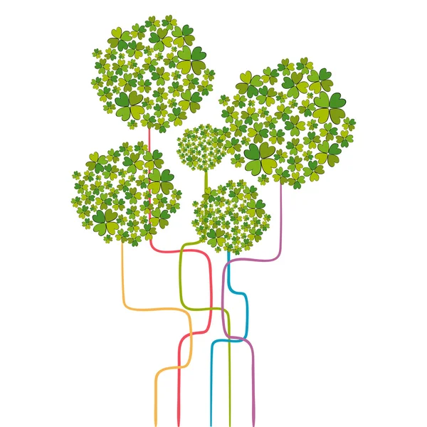 三叶草的春天的花朵隔离 — 图库矢量图片