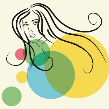 kadının yüzü kroki