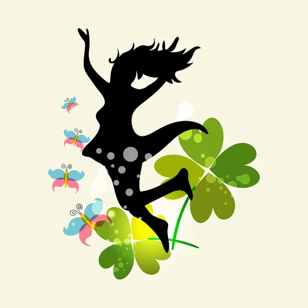 Printemps Femme liberté — Image vectorielle