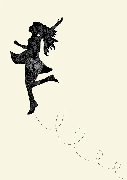 Femme dansante créative — Image vectorielle