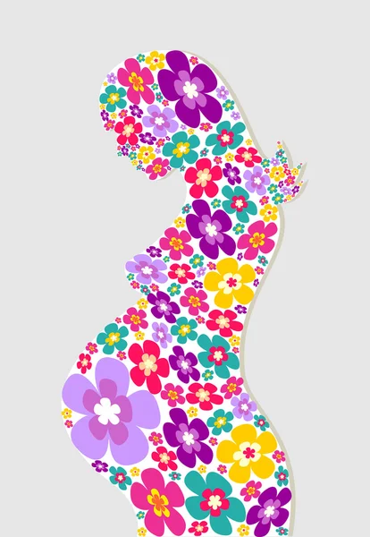 Lente bloemen moeder vrouw — Stockvector