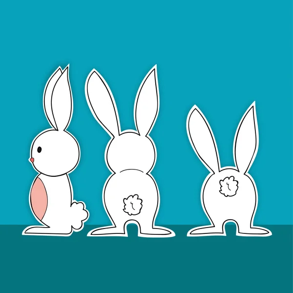 复活节兔子在行动 — 图库矢量图片