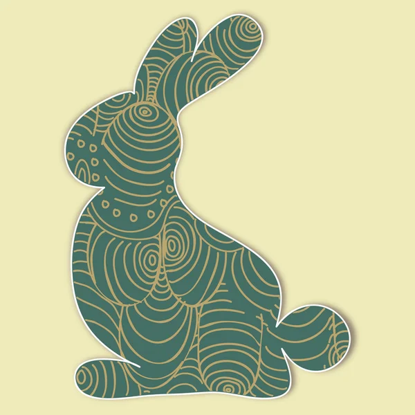 Silueta de conejo de Pascua decorada — Archivo Imágenes Vectoriales