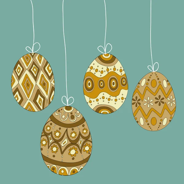 Hanging easter eggs — Stock Vector