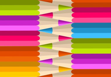 Gökkuşağı renkli kalem desen